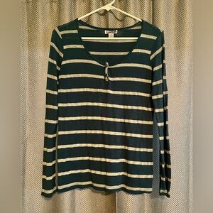 Roxy Women’s Striped Long Sleeve Shirt Size Medium